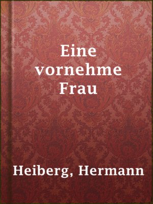cover image of Eine vornehme Frau